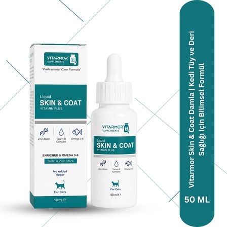 Vitarmor Skin & Coat Damla | Kedi Tüy ve Deri Sağlığı için Bilimsel Formül