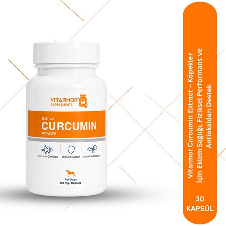 vitarmor curcumin extract dogs – köpekler i̇̇çin eklem sağlığı, fiziksel ve antioksidan destek 30 kapsül