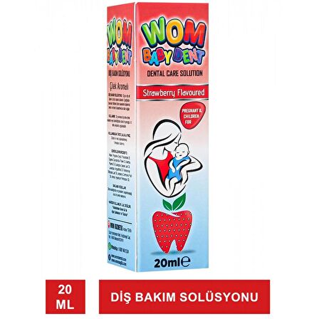 Wom Baby Dent Diş Bakım Solüsyonu Çilek Aromalı 20 ml