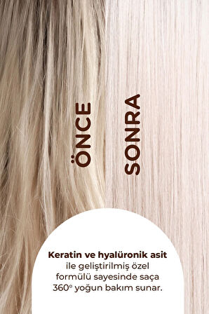 2'li Saç Bakım Maskesi 360° Yoğun Onarıcı Hyaluronic Asit ve Keratinli Saç Maskesi 2 Adet x 250ml