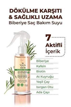 2'li Vegan Saç Spreyi & Biberiyeli Saç Bakım Suyu, 7 Doğal Aktifli, Keratin ve Kolajen İçerikli Set