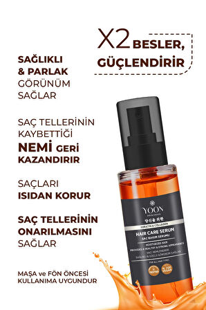 2'li Vegan Saç Kremi & Durulanmayan Saç Serumu, B7 Vit, Kolajen ve Keratin İçerikli Saç Bakım Seti