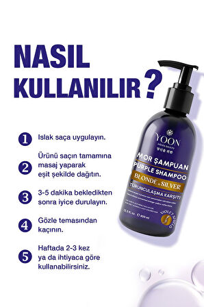Turunculaşma Karşıtı Mor Şampuan 400ml – Sarı, Gri, Platin Saçlara Özel Renk Koruyucu