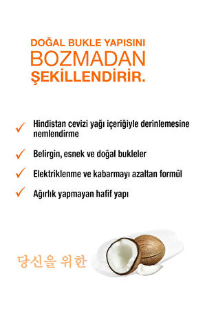 Bukle Belirginleştirici Saç Köpüğü 200 ml – Hindistan Cevizi Özlü, Paraben, SLS ve Silikon İçermez