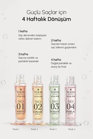 Saç Bakım Seti Yoğun Onarıcı Saç Terapisi | 4 Adım 28 Gün Parlaklık Nem, Besle ve Onar 4x28ml