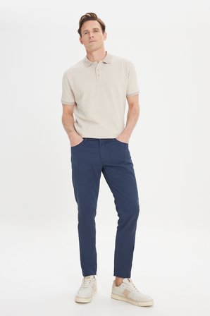 Slim Fit Dar Kesim 5 Cep Armürlü Esnek Pantolon