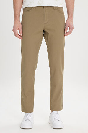 Slim Fit Dar Kesim 5 Cep Armürlü Esnek Pantolon