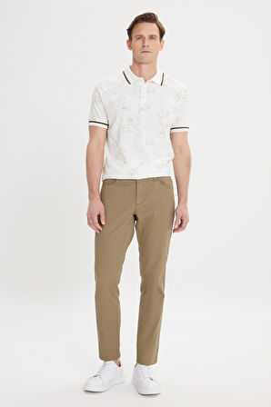 Slim Fit Dar Kesim 5 Cep Armürlü Esnek Pantolon