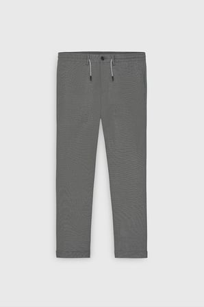 Slim Fit Dar Kesim Yan Cepli Beli Bağlamalı Desenli Pantolon