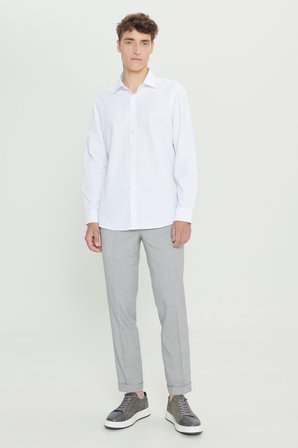 Comfort Fit Yan Cepli Desenli Beli Lastikli Pantolon
