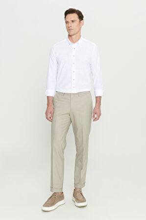 Comfort Fit Rahat Kesim Yan Cepli Desenli Beli Lastikli Pantolon