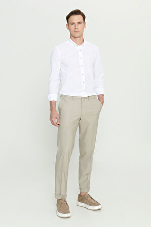 Comfort Fit Rahat Kesim Yan Cepli Desenli Beli Lastikli Pantolon