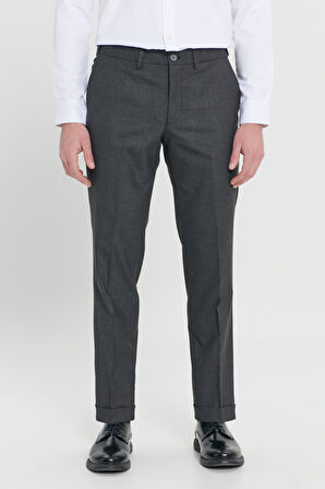 Comfort Fit Rahat Kesim Yan Cepli Desenli Beli Lastikli Pantolon