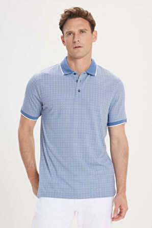 Regular Fit Rahat Kesim Polo Yaka Jakarlı Tişört