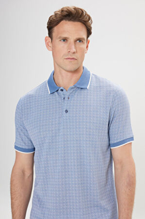 Regular Fit Rahat Kesim Polo Yaka Jakarlı Tişört