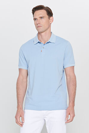 Slim Fit Dar Kesim Polo Yaka Baskılı Pamuklu Tişört