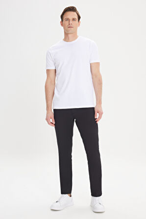 Slim Fit Dar Kesim Pamuklu Bisiklet Yaka Tişört
