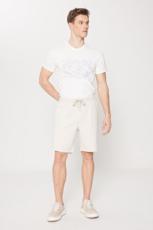 Slim Fit Dar Kesim Pamuklu Yan Cepli Örme Şort