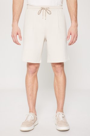 Slim Fit Dar Kesim Pamuklu Yan Cepli Örme Şort