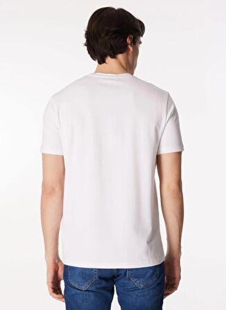 Bisiklet Yaka Beyaz Erkek T-Shirt 4C4800000012