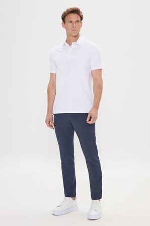 %100 Pamuk Polo Yaka Slim Fit Dar Kesim Tişört