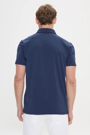 %100 Pamuk Polo Yaka Slim Fit Dar Kesim Tişört