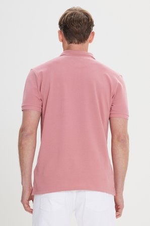 Slim Fit Dar Kesim Polo Yaka %100 Pamuk Kısa Kollu Tişört