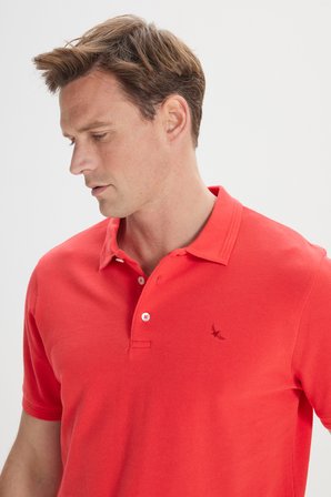 Slim Fit Dar Kesim Polo Yaka %100 Pamuk Kısa Kollu Tişört