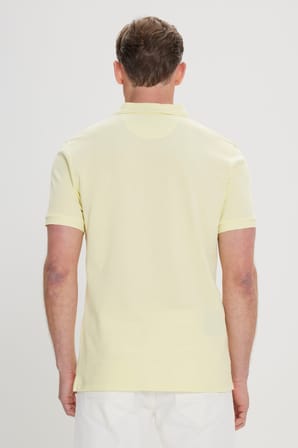 Slim Fit Dar Kesim Polo Yaka %100 Pamuk Kısa Kollu Tişört