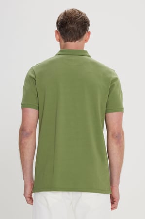 Slim Fit Dar Kesim Polo Yaka %100 Pamuk Kısa Kollu Tişört