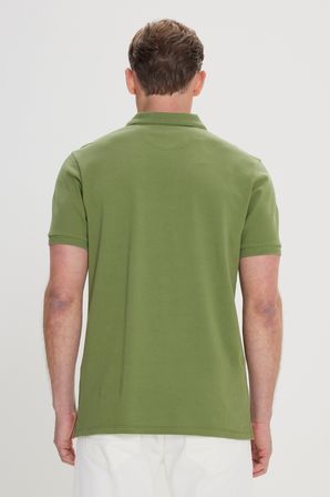 Slim Fit Dar Kesim Polo Yaka %100 Pamuk Kısa Kollu Tişört