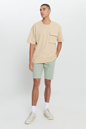 Oversize Fit Bol Kesim Pamuklu Baskılı Bisiklet Yaka Tişört