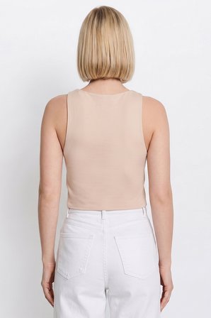 Standart Fit Normal Kesim Bisiklet Yaka Crop Body