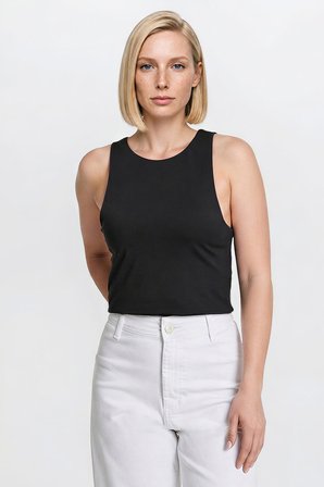 Standart Fit Normal Kesim Bisiklet Yaka Crop Body