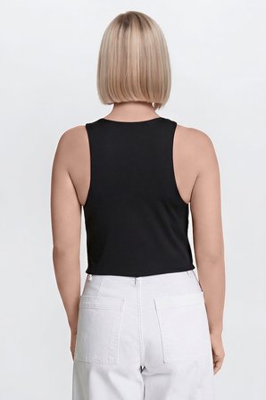 Standart Fit Normal Kesim Bisiklet Yaka Crop Body