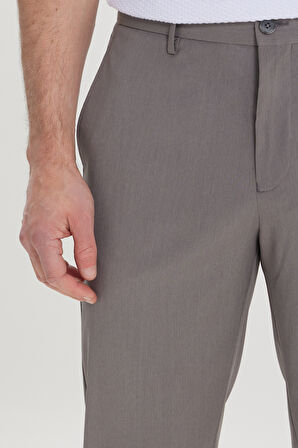 Slim Fit Dar Kesim Beli Lastikli Yan Cep Rahat Pantolon