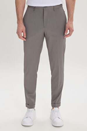 Slim Fit Dar Kesim Beli Lastikli Yan Cep Rahat Pantolon
