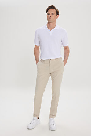 Slim Fit Dar Kesim Beli Lastikli Yan Cep Rahat Pantolon