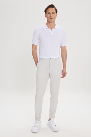 Slim Fit Dar Kesim Beli Lastikli Yan Cep Rahat Pantolon