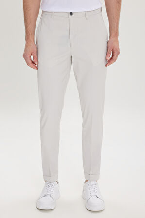 Slim Fit Dar Kesim Beli Lastikli Yan Cep Rahat Pantolon
