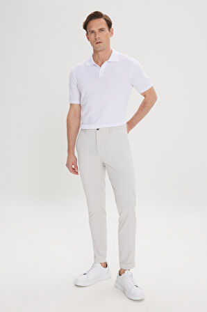 Slim Fit Dar Kesim Beli Lastikli Yan Cep Rahat Pantolon