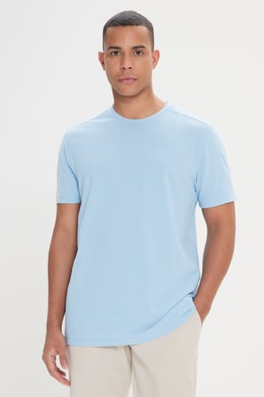 Slim Fit Dar Kesim Pamuklu Bisiklet Yaka Tişört