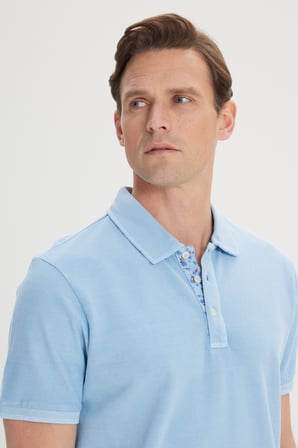 Slim Fit Dar Kesim %100 Pamuk Polo Yaka Tişört