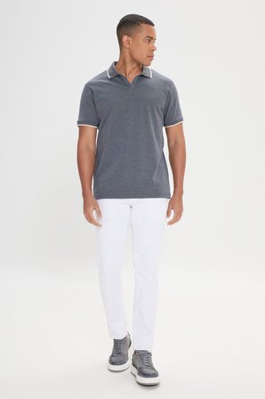 Slim Fit Dar Kesim Pamuklu Polo Yaka Tişört