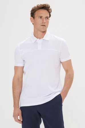 Slim Fit Dar Kesim %100 Pamuk Polo Yaka Tişört