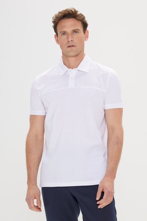 Slim Fit Dar Kesim %100 Pamuk Polo Yaka Tişört