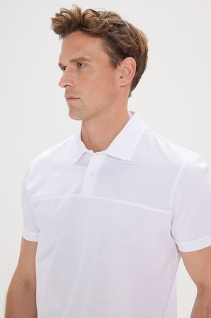 Slim Fit Dar Kesim %100 Pamuk Polo Yaka Tişört