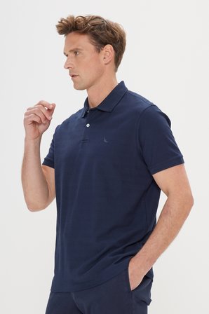 %100 Pamuk Slim Fit Dar Kesim Polo Yaka Jakarlı Tişört
