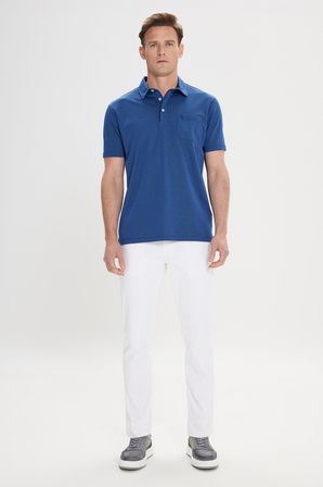 Comfort Fit Rahat Kesim Polo Yaka Pamuklu Kısa Kollu Tişört
