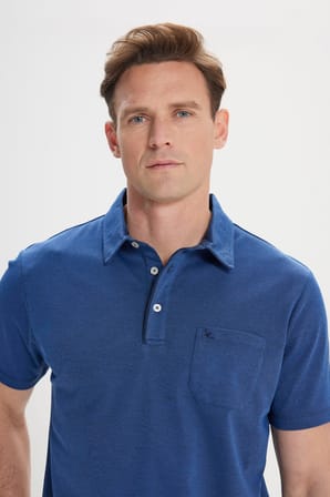 Comfort Fit Rahat Kesim Polo Yaka Pamuklu Kısa Kollu Tişört